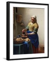 The Milkmaid-Johannes Vermeer-Framed Art Print