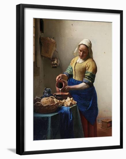 The Milkmaid-Johannes Vermeer-Framed Art Print