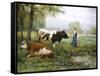 The Milkmaid-Julien Dupre-Framed Stretched Canvas