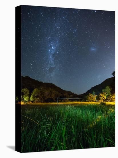 The Milky Way Above a Football Goal Post at Night in Ubatuba-Alex Saberi-Stretched Canvas