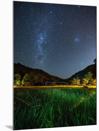 The Milky Way Above a Football Goal Post at Night in Ubatuba-Alex Saberi-Mounted Photographic Print