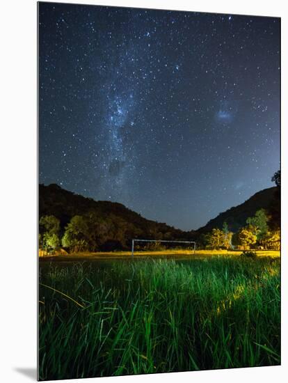 The Milky Way Above a Football Goal Post at Night in Ubatuba-Alex Saberi-Mounted Photographic Print