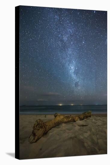 The Milky Way Above Itamambuca Beach at Night and Ship Lights on the Horizon-Alex Saberi-Stretched Canvas