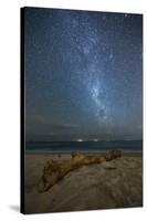 The Milky Way Above Itamambuca Beach at Night and Ship Lights on the Horizon-Alex Saberi-Stretched Canvas