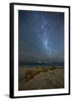 The Milky Way Above Itamambuca Beach at Night and Ship Lights on the Horizon-Alex Saberi-Framed Photographic Print