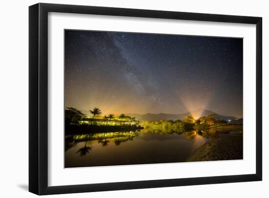 The Milky Way Above Praia Itamambuca in Ubatuba, Brazil-Alex Saberi-Framed Photographic Print