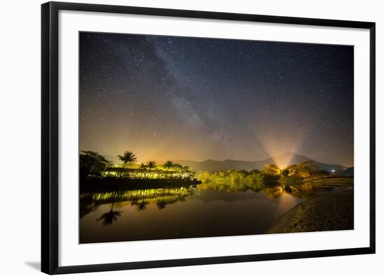 The Milky Way Above Praia Itamambuca in Ubatuba, Brazil-Alex Saberi-Framed Photographic Print