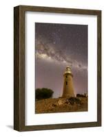 The Milky Way at night at the Vlamingh Head Lighthouse, Exmouth, Western Australia, Australia-Michael Nolan-Framed Photographic Print