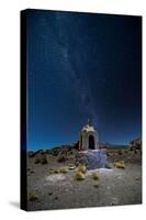The Milky Way in the Night Sky Above a Grave Marker Sajama National Park-Alex Saberi-Stretched Canvas