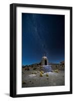 The Milky Way in the Night Sky Above a Grave Marker Sajama National Park-Alex Saberi-Framed Premium Photographic Print