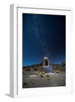 The Milky Way in the Night Sky Above a Grave Marker Sajama National Park-Alex Saberi-Framed Photographic Print