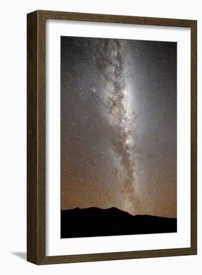 The Milky Way in Vertical Position Rising from the Horizon-null-Framed Premium Photographic Print