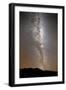 The Milky Way in Vertical Position Rising from the Horizon-null-Framed Photographic Print