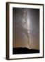 The Milky Way in Vertical Position Rising from the Horizon-null-Framed Photographic Print