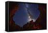 The Milky Way over Bryce Canyon.-Jon Hicks-Framed Stretched Canvas