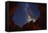 The Milky Way over Bryce Canyon.-Jon Hicks-Framed Stretched Canvas