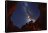 The Milky Way over Bryce Canyon.-Jon Hicks-Framed Stretched Canvas