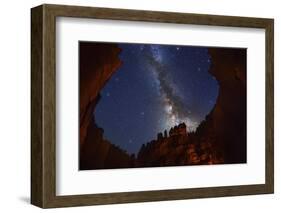 The Milky Way over Bryce Canyon.-Jon Hicks-Framed Photographic Print