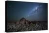 The Milky Way over the Boulders of the Namib-Naukluft National Park-Alex Saberi-Stretched Canvas