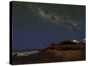 The Milky Way over the Cliffs of Miramar, Argentina-Stocktrek Images-Stretched Canvas