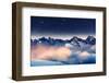 The Milky Way over the Winter Mountains Landscape. Europe. Creative Collage. Beauty World.-Leonid Tit-Framed Premium Photographic Print