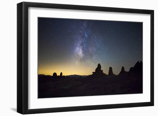 The Milky Way over Trona Pinnacles. Trona, California-null-Framed Photographic Print