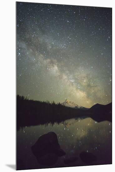 The Milky Way rising over Mt. Hood and Lost Lake, Oregon-Greg Probst-Mounted Premium Photographic Print