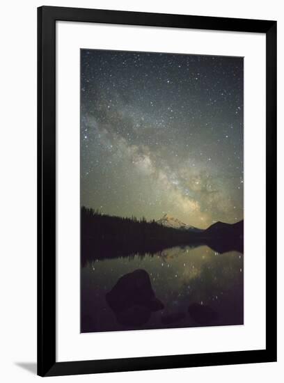 The Milky Way rising over Mt. Hood and Lost Lake, Oregon-Greg Probst-Framed Photographic Print