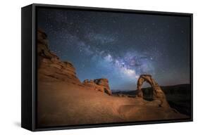 The Milky Way Shines over Delicate Arch at Arches National Park, Utah-Ben Coffman-Framed Stretched Canvas