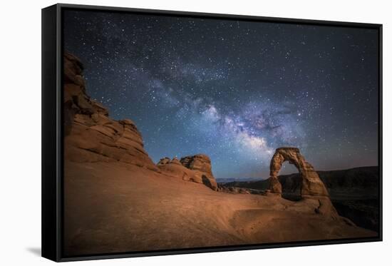 The Milky Way Shines over Delicate Arch at Arches National Park, Utah-Ben Coffman-Framed Stretched Canvas