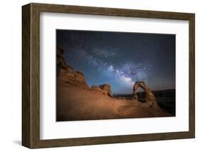 The Milky Way Shines over Delicate Arch at Arches National Park, Utah-Ben Coffman-Framed Photographic Print