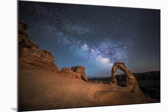 The Milky Way Shines over Delicate Arch at Arches National Park, Utah-Ben Coffman-Mounted Photographic Print