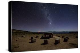 The Milky Way Spans the Night Sky Above an Inca Sacrificial Area Near the Santuario on Isla Del Sol-Alex Saberi-Stretched Canvas