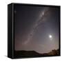 The Milky Way, the Moon and Venus over the Fields in Azul, Argentina-Stocktrek Images-Framed Stretched Canvas