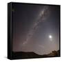 The Milky Way, the Moon and Venus over the Fields in Azul, Argentina-Stocktrek Images-Framed Stretched Canvas