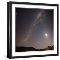 The Milky Way, the Moon and Venus over the Fields in Azul, Argentina-Stocktrek Images-Framed Photographic Print