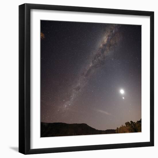 The Milky Way, the Moon and Venus over the Fields in Azul, Argentina-Stocktrek Images-Framed Photographic Print