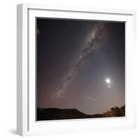 The Milky Way, the Moon and Venus over the Fields in Azul, Argentina-Stocktrek Images-Framed Photographic Print