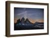 The Milky Way with its Stars Appear in a Summer Night on the Three Peaks of Lavaredo. Dolomites-ClickAlps-Framed Premium Photographic Print