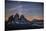 The Milky Way with its Stars Appear in a Summer Night on the Three Peaks of Lavaredo. Dolomites-ClickAlps-Mounted Photographic Print