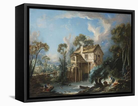 The Mill at Charenton, C.1756-Francois Boucher-Framed Stretched Canvas