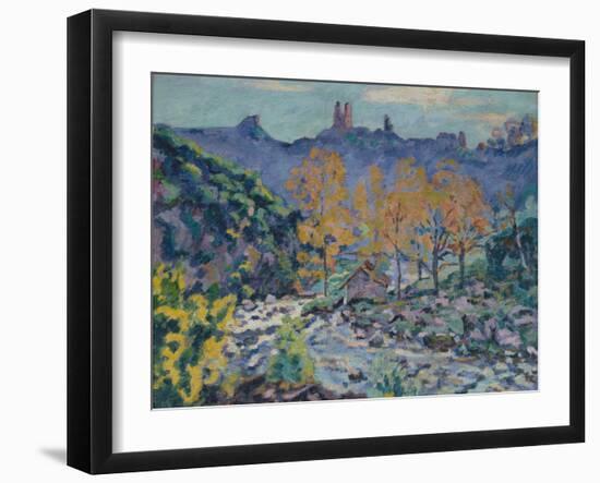 The Mill of Brigand and the Ruins of Crozant Castle, Creuse, circa 1900-Jean Baptiste Armand Guillaumin-Framed Giclee Print