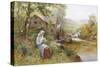 The Mill Stream-Ernest Walbourn-Stretched Canvas