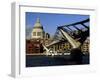 The Millennium Bridge Across the River Thames, with St. Paul's Cathedral Beyond, London, England-David Hughes-Framed Photographic Print