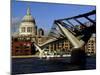 The Millennium Bridge Across the River Thames, with St. Paul's Cathedral Beyond, London, England-David Hughes-Mounted Photographic Print