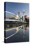 The Millennium Bridge Reflected in the Manchester Ship Canal, Salford Quays, Salford-Ruth Tomlinson-Stretched Canvas