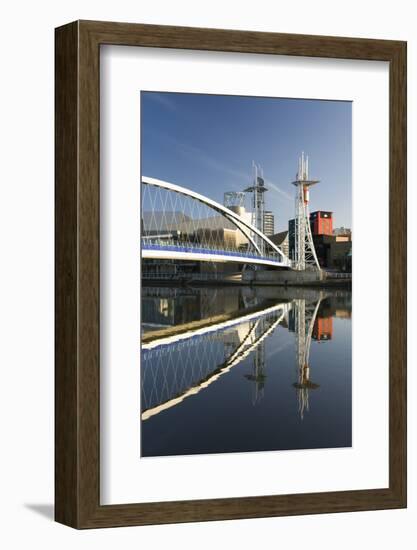The Millennium Bridge Reflected in the Manchester Ship Canal, Salford Quays, Salford-Ruth Tomlinson-Framed Photographic Print