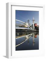 The Millennium Bridge Reflected in the Manchester Ship Canal, Salford Quays, Salford-Ruth Tomlinson-Framed Photographic Print