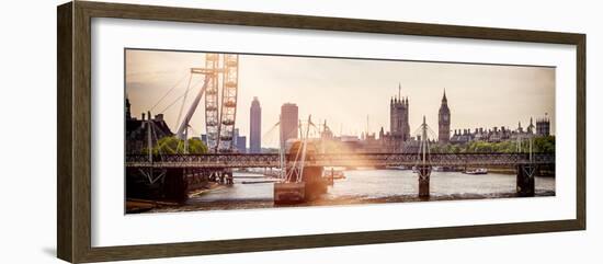 The Millennium Wheel and Houses of Parliament - Views of Hungerford Bridge and Big Ben - London-Philippe Hugonnard-Framed Photographic Print