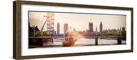 The Millennium Wheel and Houses of Parliament - Views of Hungerford Bridge and Big Ben - London-Philippe Hugonnard-Framed Photographic Print